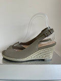 COLE HAAN TAUPE LEATHER OPEN TOE SLINGBACK WEDGE HEELS SIZE 4/37