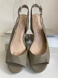 COLE HAAN TAUPE LEATHER OPEN TOE SLINGBACK WEDGE HEELS SIZE 4/37