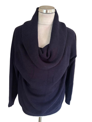 BRAND NEW IMPRESSION NAVY BLUE WIDE ROLL NECK JUMPER  ONE SIZE