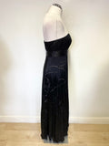 MONSOON BLACK SILK BLEND STRAPLESS EVENING/OCCASION DRESS SIZE 10