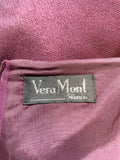 VERA MONT BURGUNDY BEADED KNEE LENGTH COCKTAIL DRESS SIZE 42 UK 14
