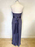 MONSOON 100% SILK GRAPE STRAPLESS EVENING/OCCASION DRESS SIZE 12