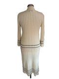 TRICOUILLE IVORY BOUCLE RIB KNIT 3 PIECE SKIRT, TOP & CARDIGAN SET SIZE 12