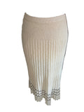 TRICOUILLE IVORY BOUCLE RIB KNIT 3 PIECE SKIRT, TOP & CARDIGAN SET SIZE 12