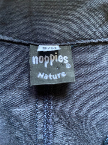 NOPPIES NATURE NAVY BLUE LINEN BLEND SLEEVELESS OPEN FRONT OVER DRESS SIZE S/M