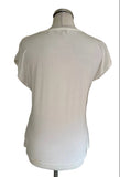 TED BAKER TEILA WHITE FLORAL PRINT FRONT CAP SLEEVE TOP SIZE 2 UK 10/12