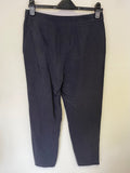 PURE COLLECTION NAVY BLUE TAPERED LEG CROP TROUSERS SIZE 10