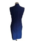 REISS MAGDA WOOL MIX NAVY BLUE SLEEVELESS PENCIL DRESS SIZE 12