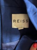 REISS MAGDA WOOL MIX NAVY BLUE SLEEVELESS PENCIL DRESS SIZE 12