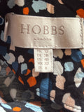 HOBBS NAVY BLUE & CORAL PRINT HALF SLEEVE SHIFT DRESS  SIZE 12