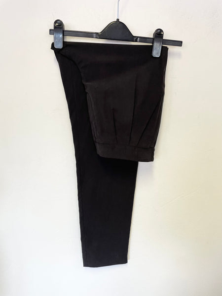 PURE COLLECTION 100% SILK BLACK TAPERED LEG TROUSERS SIZE 10R