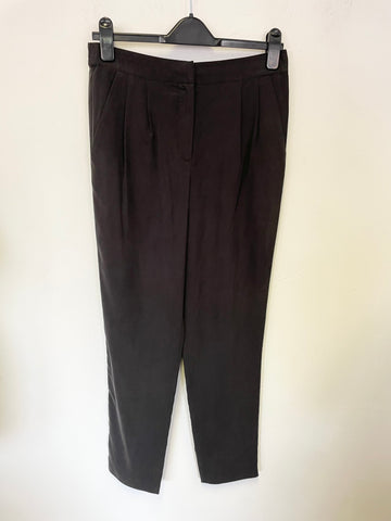 PURE COLLECTION 100% SILK BLACK TAPERED LEG TROUSERS SIZE 10R