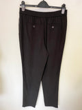 PURE COLLECTION 100% SILK BLACK TAPERED LEG TROUSERS SIZE 10R