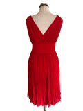 COAST RED SLEEVELESS V NECKLINE KNIFE PLEATED SPECIAL OCCASION DRESS SIZE 10