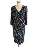 SEASALT CORNWALL ORGANIC COTTON TEAL JERSEY PATTERNED TRENNICK DRESS  SIZE 16