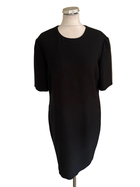 JAEGER BLACK SHORT SLEEVED SHIFT DRESS  SIZE 16