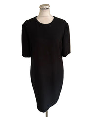 JAEGER BLACK SHORT SLEEVED SHIFT DRESS  SIZE 16