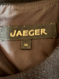 JAEGER BLACK SHORT SLEEVED SHIFT DRESS  SIZE 16