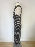 BRAND NEW TED BAKER CANNA BLACK & WHITE STRIPE STRETCH JERSEY DRESS SIZE 2 UK 10/12