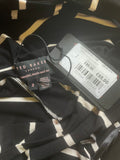 BRAND NEW TED BAKER CANNA BLACK & WHITE STRIPE STRETCH JERSEY DRESS SIZE 2 UK 10/12