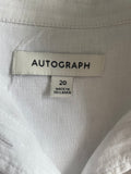 MARKS & SPENCER AUTOGRAPH 100% LINEN WHITE SHIRT SIZE 20