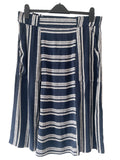 WHISTLES NAVY BLUE &  IVORY PRINT A-LINE SKIRT  SIZE 12