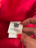 RIANI RED LEATHER WITH CONTRAST STRETCH SLEEVE JACKET SIZE 14