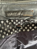 MARCCAIN BLACK LAMBS LEATHER JACKET SIZE N5 UK 14/16