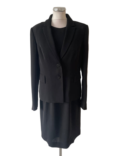 HOBBS BLACK TAILORED PENCIL DRESS & JACKET SUIT SIZE 14