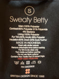 SWEATY BETTY BLACK FUR TRIM DOWN FILLED HOODED BODY WARMER/ GILET SIZE S