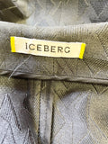 ICEBERG GILMAR BLACK BROCADE SLEEVELESS FIT & FLARE DRESS SIZE 40 UK
