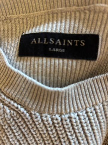 ALL SAINTS ROTHAY GREY CREW NECK JUMPER  SIZE L