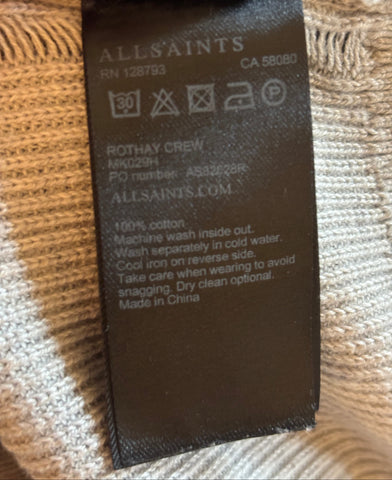 ALL SAINTS ROTHAY GREY CREW NECK JUMPER  SIZE L
