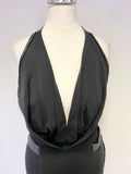 BRAND NEW COSTUME NATIONAL BLACK JERSEY HALTER NECK PENCIL DRESS  SIZE 40 UK 8