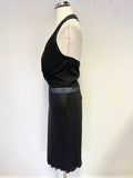 BRAND NEW COSTUME NATIONAL BLACK JERSEY HALTER NECK PENCIL DRESS  SIZE 40 UK 8