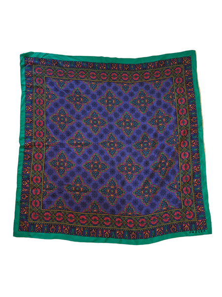 VINTAGE JAEGER 100% SILK MULTI COLOURED SQUARE SCARF