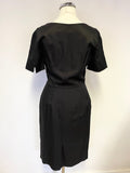 WHISTLES BLACK V NECK SHORT SLEEVED PENCIL DRESS SIZE 8
