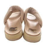 SOREL VIBE TWIST SAND/CHALK SLIP ON LEATHER SLIDERS SIZE 6/39