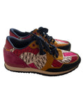 CAROLINA HERRERA MONOGRAM LOGO MULTI COLOURED CLOTH & LEATHER TRAINERS SIZE 4/37