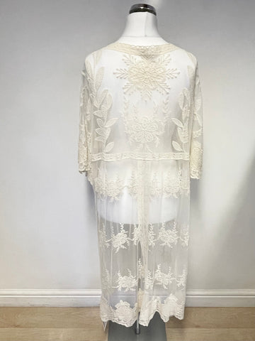 BRAND NEW NEXT CREAM MESH EMBROIDERED COVER UP   Size L