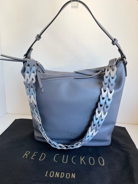 BRAND NEW RED CUCKOO LONDON GREY LARGE & 2 STRAP SHOULDER BAG