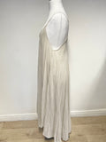 MADE IN ITALY BEIGE THIN STRAP FLOATY DRESS WITH MATCHING CROPPED TOP ONE SIZE