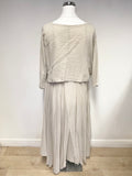 MADE IN ITALY BEIGE THIN STRAP FLOATY DRESS WITH MATCHING CROPPED TOP ONE SIZE