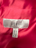 COAST RED SATIN LACE OVER TOP COLD SHOULDER SHORT SLEEVE LONG EVENING DRESS SIZE 16