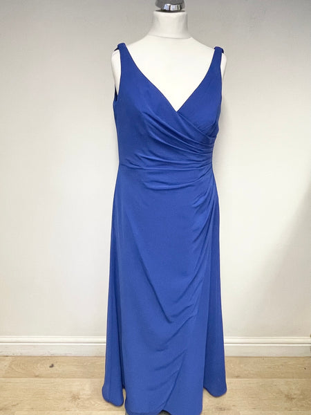 SORELLA VITA ROYAL BLUE COWL BACK LONG EVENING DRESS SIZE 16