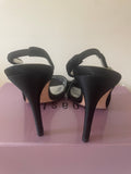 BRAND NEW COAST BLACK VELVET DIAMANTE TRIM SLINGBACK HEELS SIZE 5/38