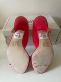 BRAND NEW FAITH RED SATIN BOW & PLEATED PEEPTOE OCCASION HEELS SIZE 5/38