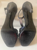 HOBBS LIMITED EDITION NAVY BLUE SATIN ANKLE STRAP SANDALS SIZE 6/39