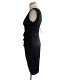 BRAND NEW MARKS & SPENCER PETITE BLACK SATIN PENCIL DRESS SIZE 8