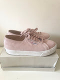 SUPERGA PINK SUEDE LACE UP PLIMSOLS/ TRAINERS SIZE 6/39